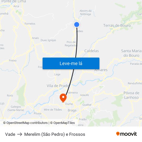 Vade to Merelim (São Pedro) e Frossos map