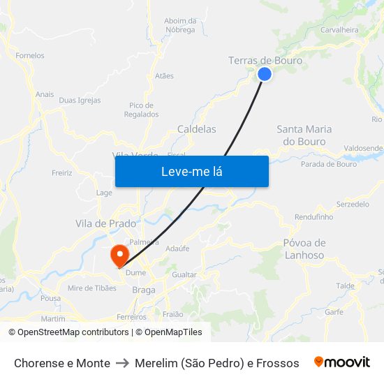 Chorense e Monte to Merelim (São Pedro) e Frossos map