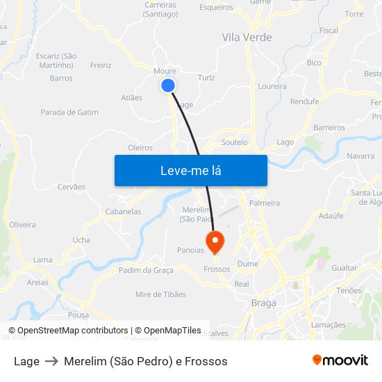 Lage to Merelim (São Pedro) e Frossos map