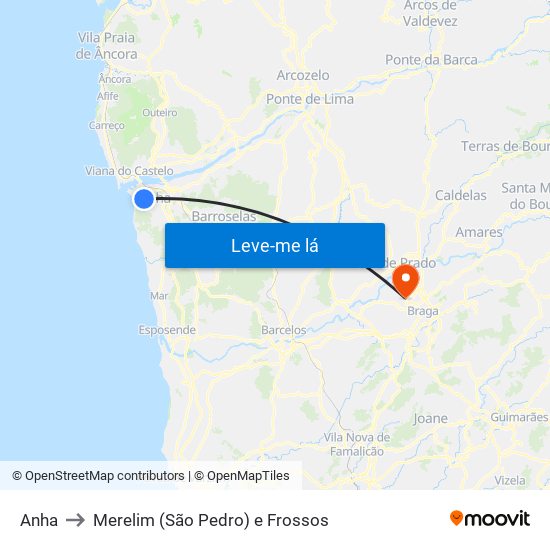 Anha to Merelim (São Pedro) e Frossos map