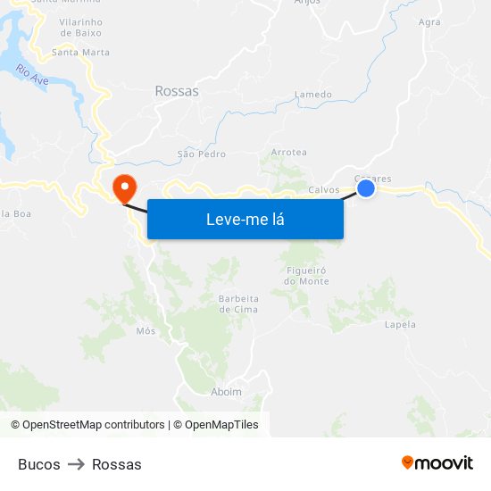 Bucos to Rossas map