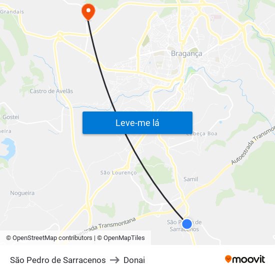 São Pedro de Sarracenos to Donai map
