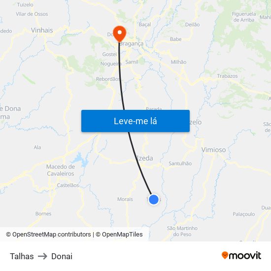 Talhas to Donai map