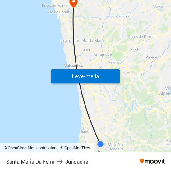 Santa Maria Da Feira to Junqueira map