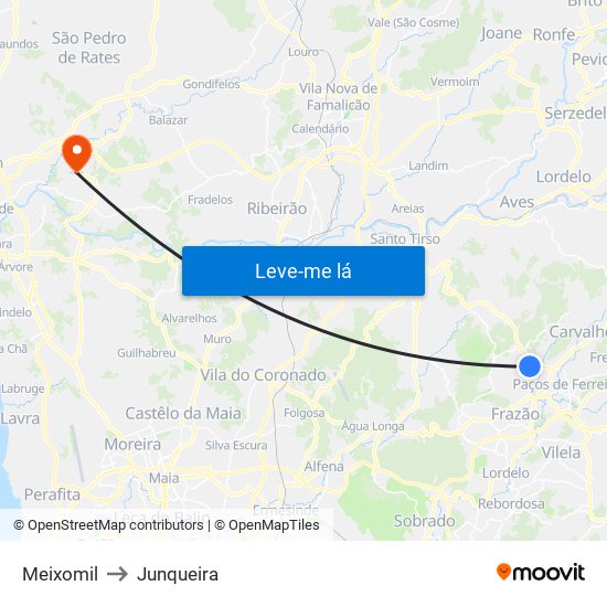 Meixomil to Junqueira map