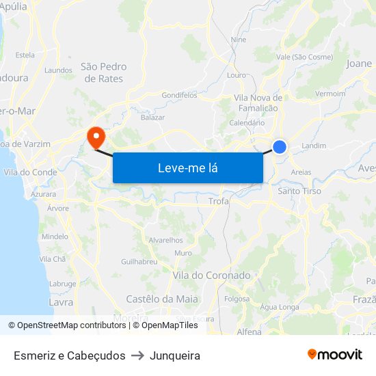 Esmeriz e Cabeçudos to Junqueira map