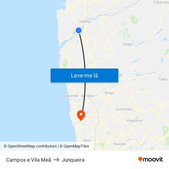 Campos e Vila Meã to Junqueira map