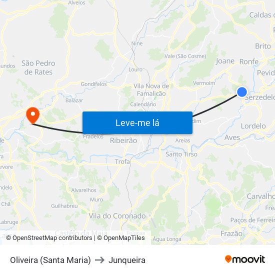 Oliveira (Santa Maria) to Junqueira map