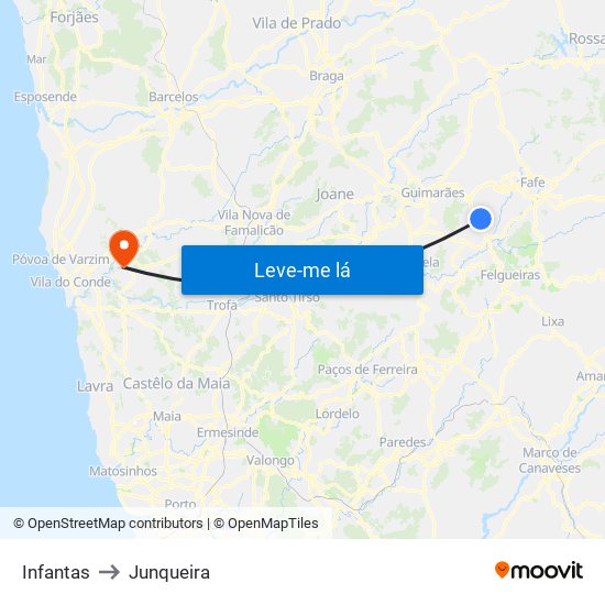 Infantas to Junqueira map