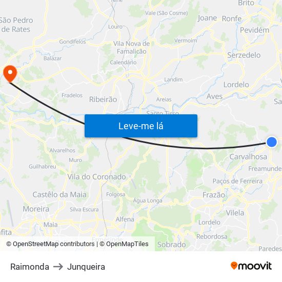 Raimonda to Junqueira map