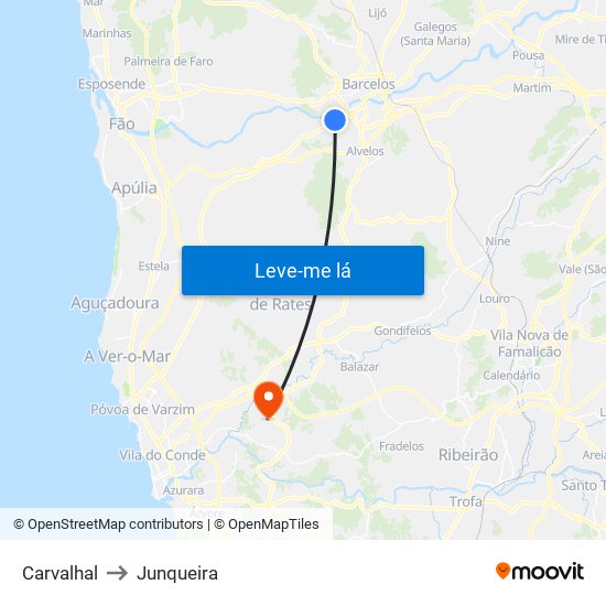 Carvalhal to Junqueira map