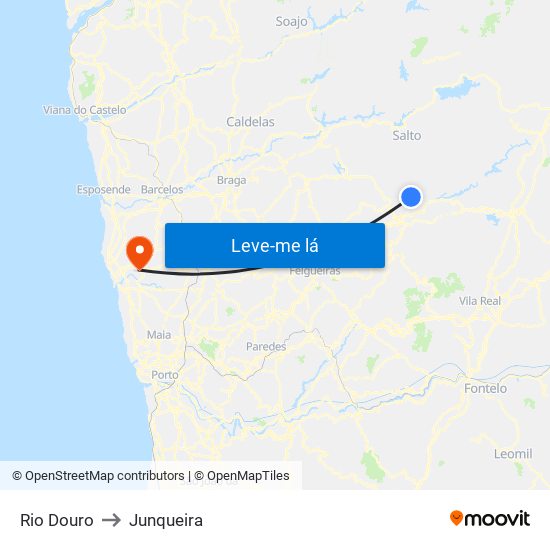 Rio Douro to Junqueira map