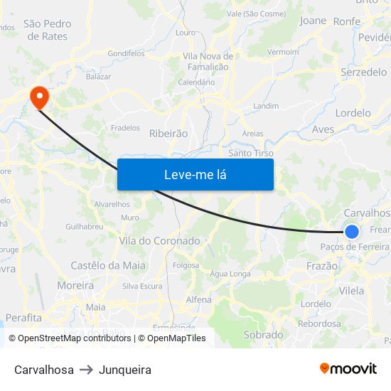 Carvalhosa to Junqueira map