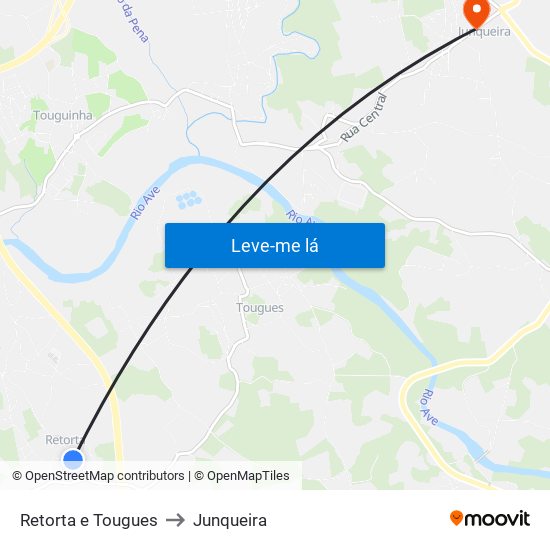 Retorta e Tougues to Junqueira map