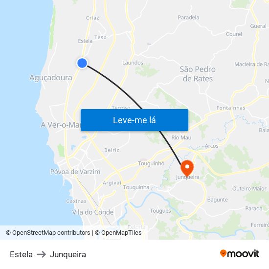 Estela to Junqueira map