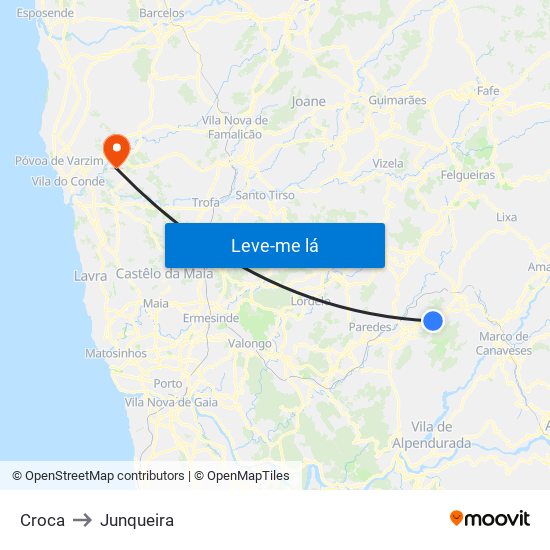Croca to Junqueira map