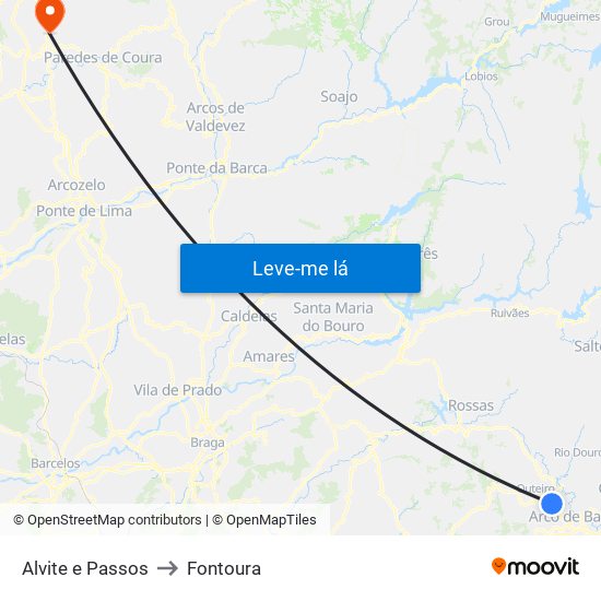Alvite e Passos to Fontoura map