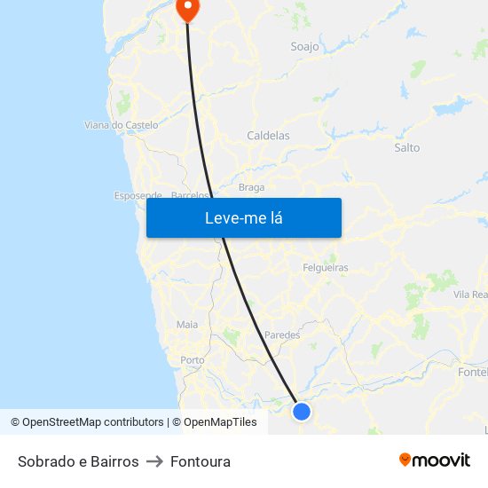 Sobrado e Bairros to Fontoura map