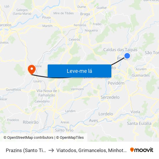 Prazins (Santo Tirso) e Corvite to Viatodos, Grimancelos, Minhotães e Monte de Fralães map
