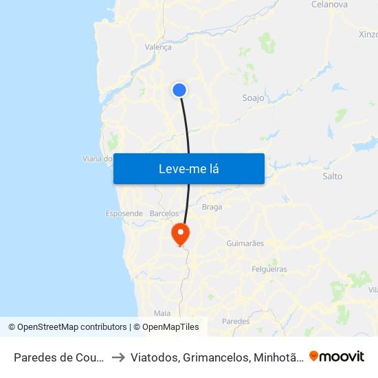 Paredes de Coura e Resende to Viatodos, Grimancelos, Minhotães e Monte de Fralães map