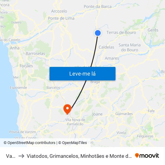 Vade to Viatodos, Grimancelos, Minhotães e Monte de Fralães map