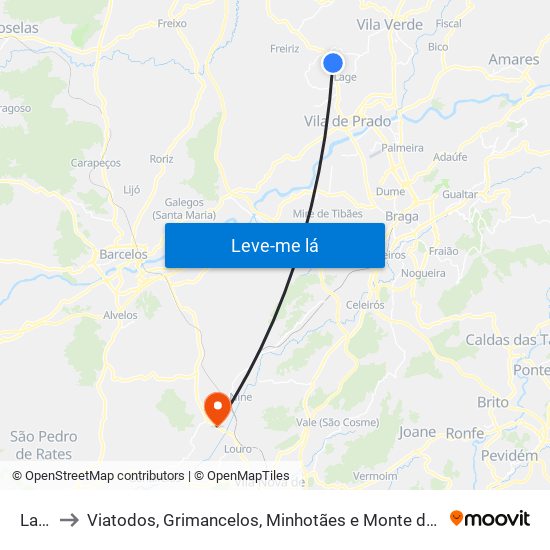 Lage to Viatodos, Grimancelos, Minhotães e Monte de Fralães map