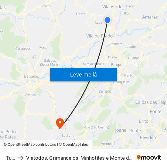 Turiz to Viatodos, Grimancelos, Minhotães e Monte de Fralães map