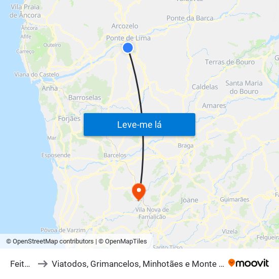 Feitosa to Viatodos, Grimancelos, Minhotães e Monte de Fralães map