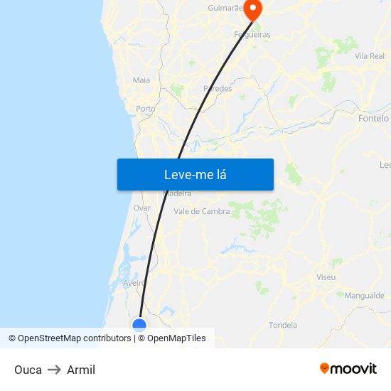 Ouca to Armil map