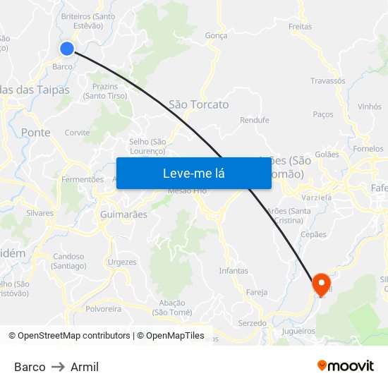 Barco to Armil map