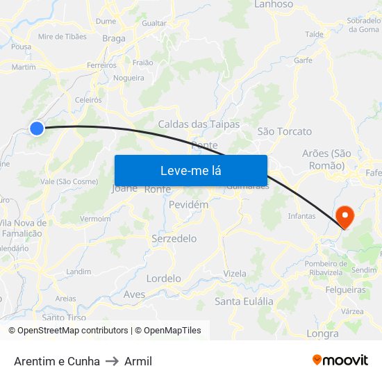 Arentim e Cunha to Armil map