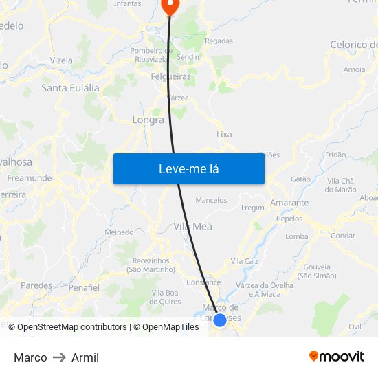 Marco to Armil map