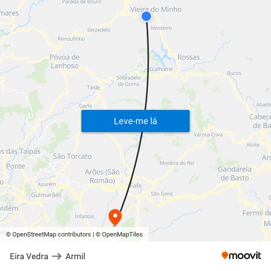 Eira Vedra to Armil map