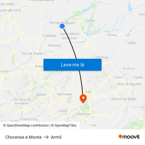 Chorense e Monte to Armil map