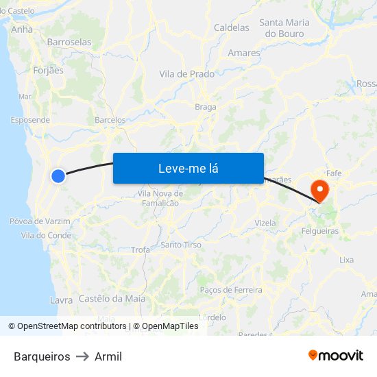 Barqueiros to Armil map