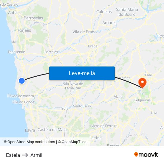 Estela to Armil map