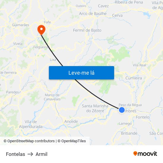 Fontelas to Armil map