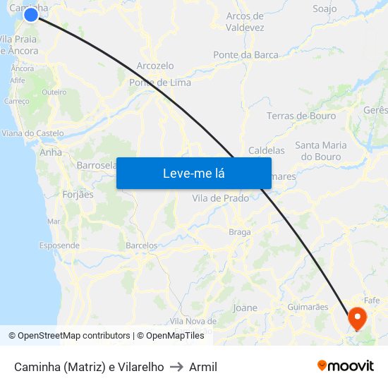 Caminha (Matriz) e Vilarelho to Armil map