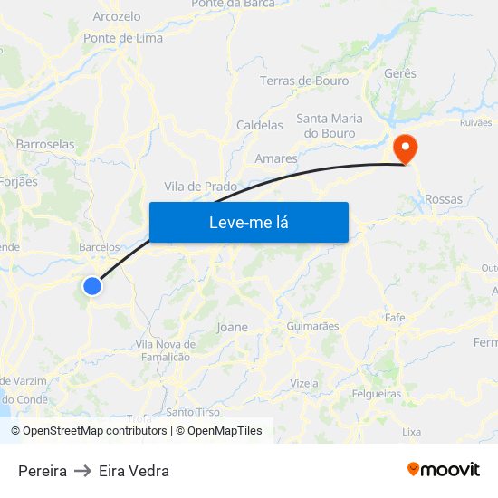 Pereira to Eira Vedra map