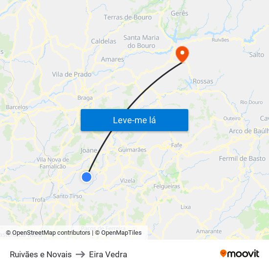 Ruivães e Novais to Eira Vedra map