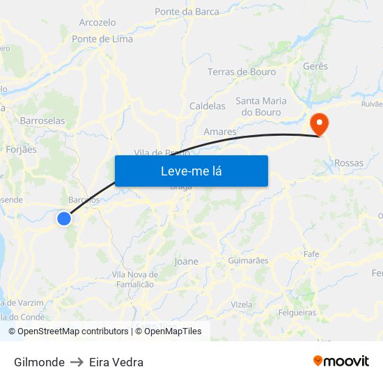 Gilmonde to Eira Vedra map