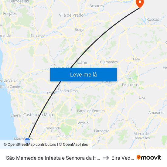 São Mamede de Infesta e Senhora da Hora to Eira Vedra map