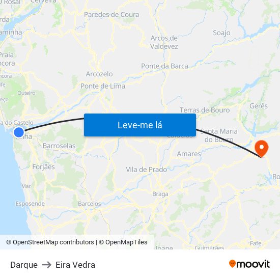 Darque to Eira Vedra map