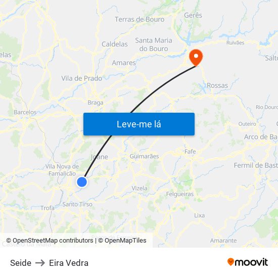 Seide to Eira Vedra map