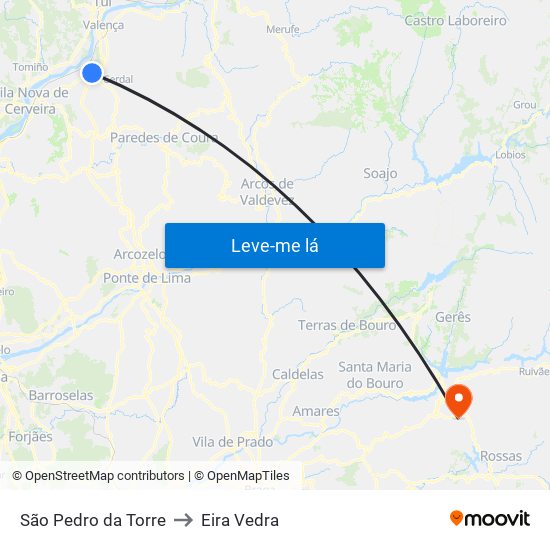 São Pedro da Torre to Eira Vedra map
