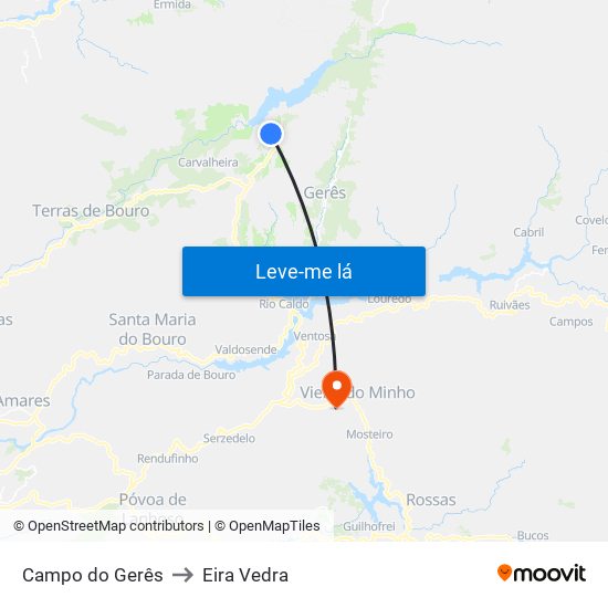 Campo do Gerês to Eira Vedra map