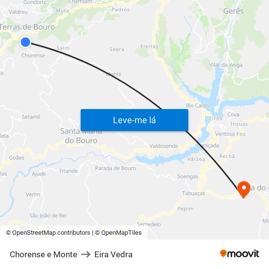 Chorense e Monte to Eira Vedra map