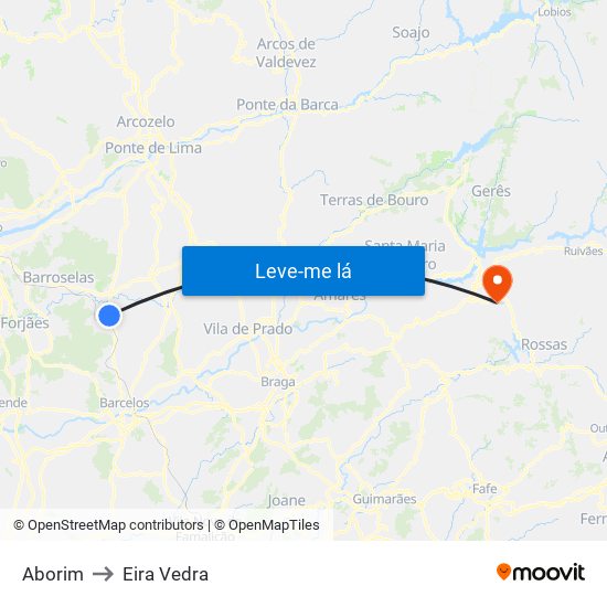 Aborim to Eira Vedra map