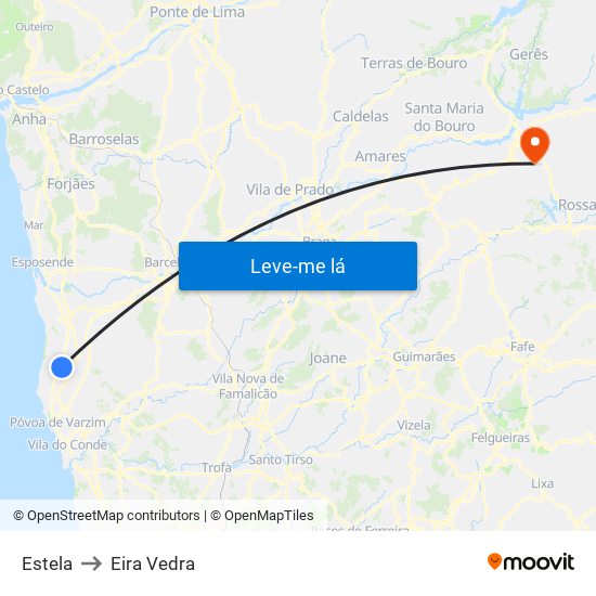 Estela to Eira Vedra map