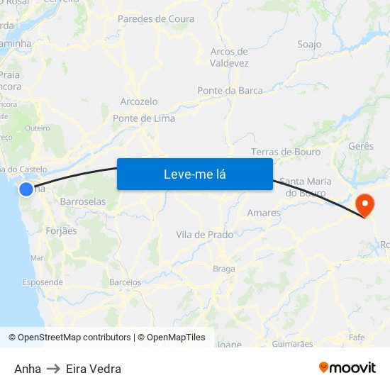 Anha to Eira Vedra map